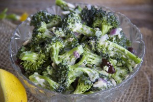 Broccoli Salad with Lemon Tahini Dressing