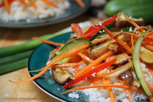 Asian Style Marinated Vegetables with Cauliflower Rice