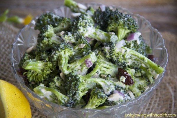 Broccoli Salad with Lemon Tahini Dressing